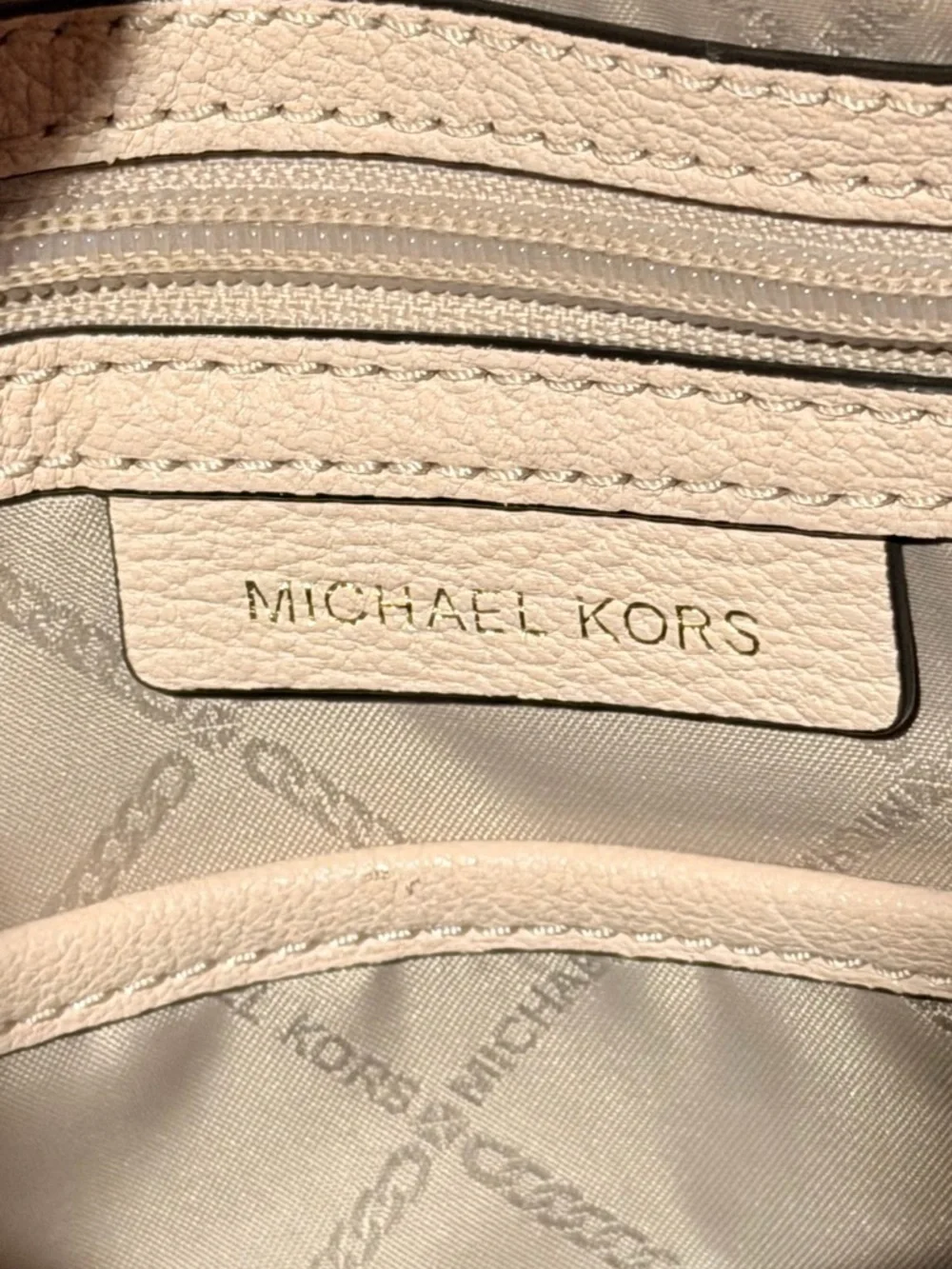 Michael Kors Two-Piece Set: Tri-Tone Leather Satchel & Large Wristlet Pouch